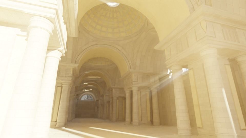 medieval palace Low-poly 3D model_9