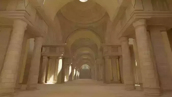 medieval palace Low-poly 3D model