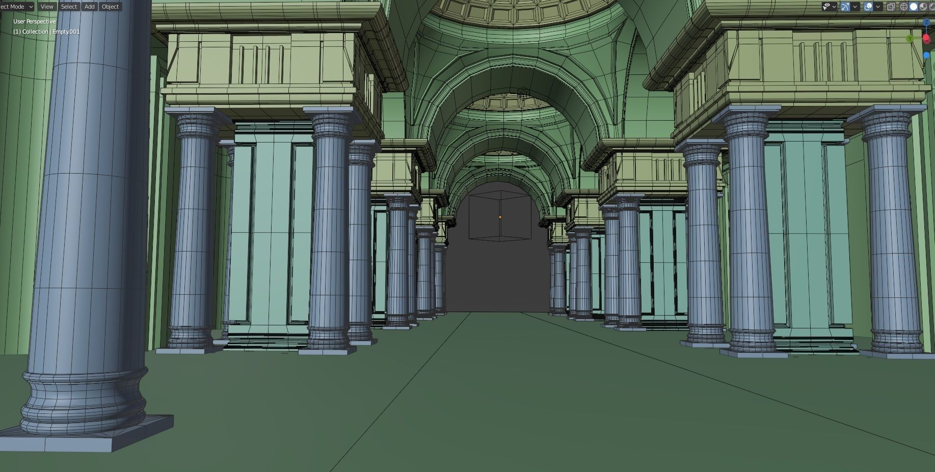 medieval palace Low-poly 3D model_12