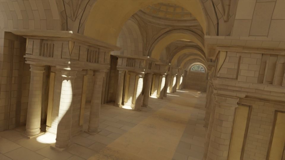 medieval palace Low-poly 3D model_3