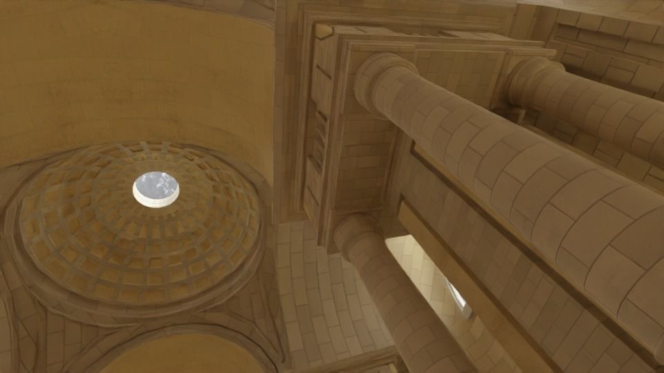 medieval palace Low-poly 3D model_4