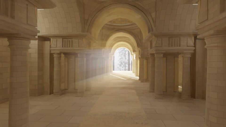 medieval palace Low-poly 3D model_1