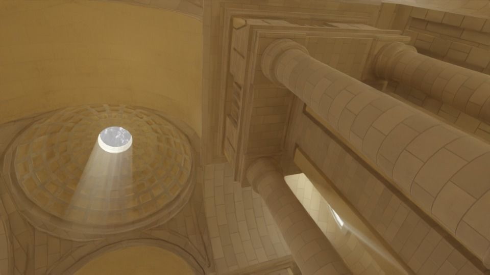 medieval palace Low-poly 3D model_5