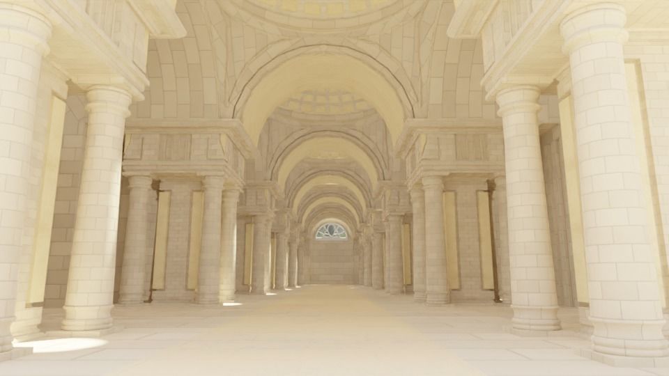 medieval palace Low-poly 3D model_2