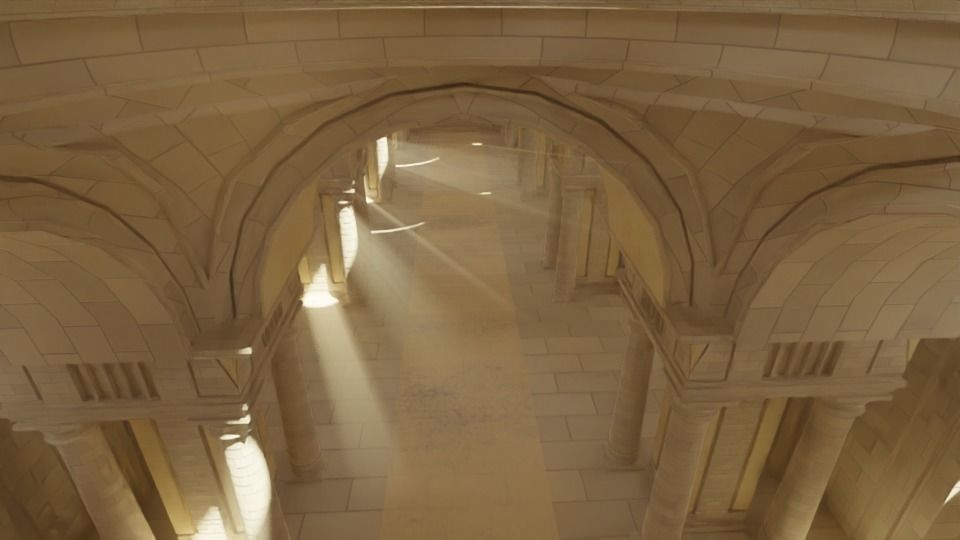 medieval palace Low-poly 3D model_7