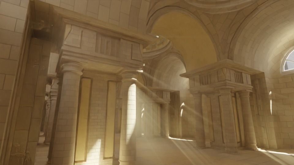 medieval palace Low-poly 3D model_8