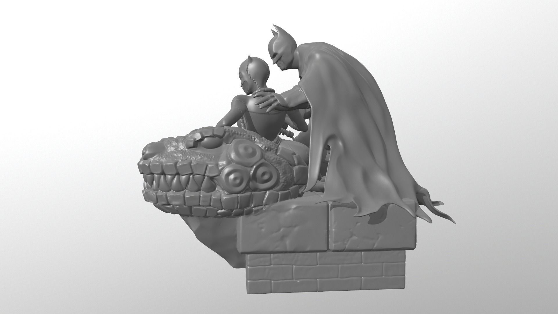 batman and catwoman sculpt model 3D print model_4