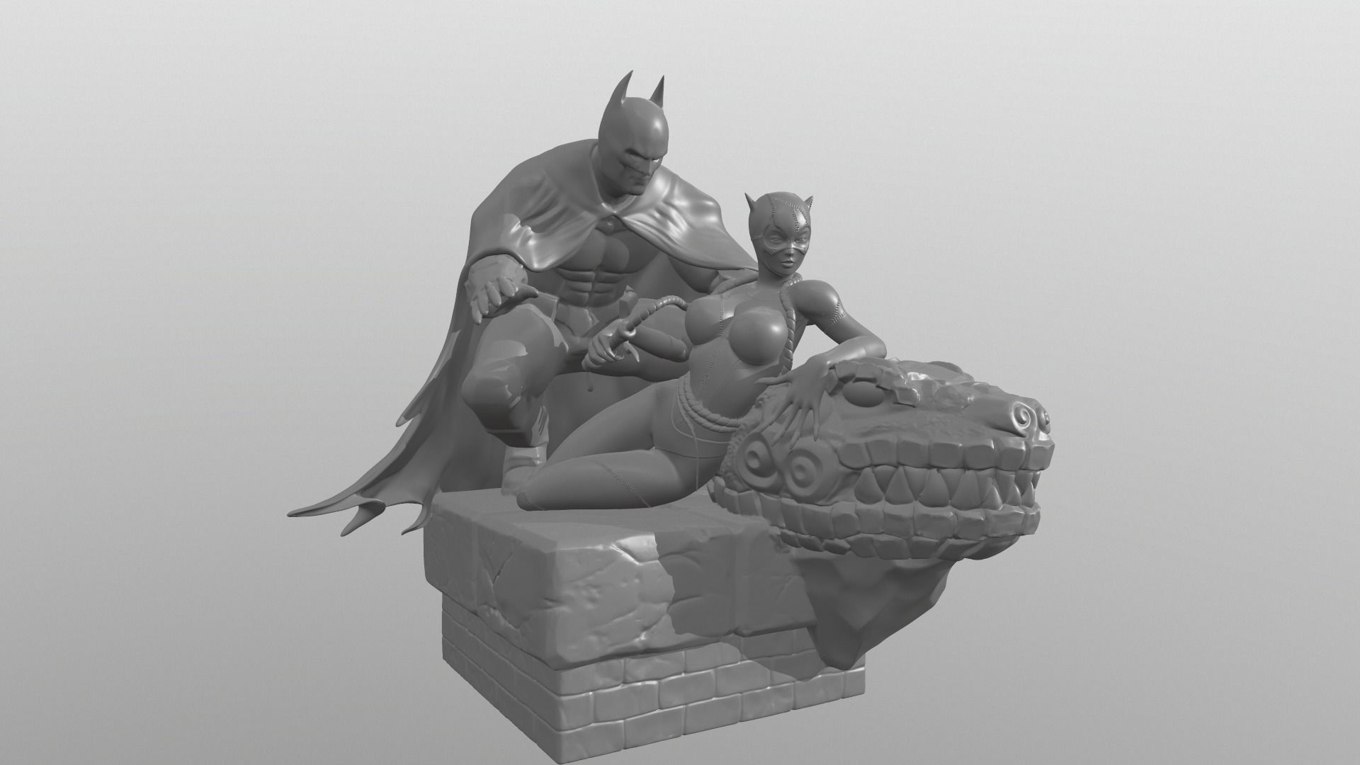 batman and catwoman sculpt model 3D print model_0