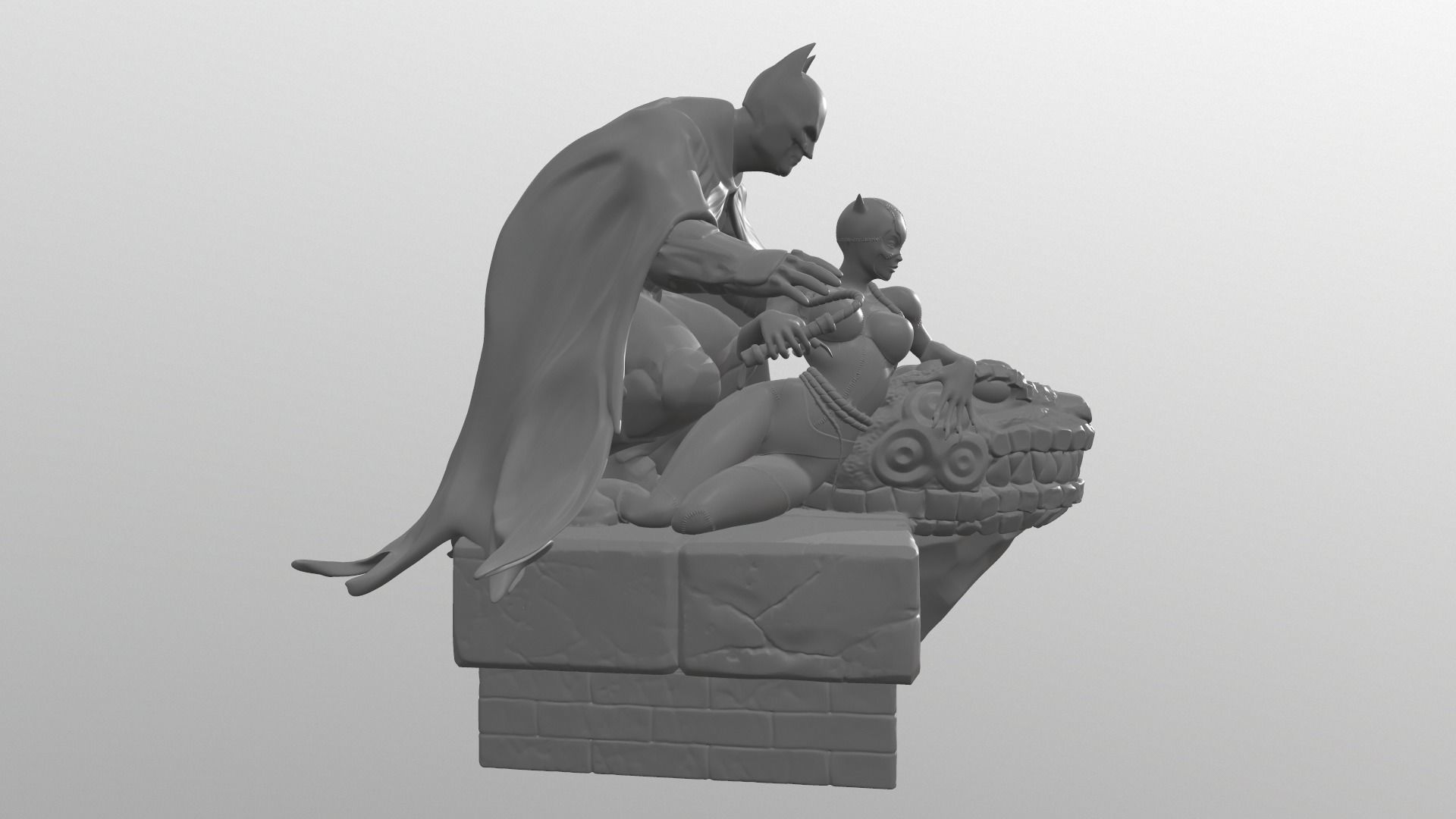 batman and catwoman sculpt model 3D print model_2