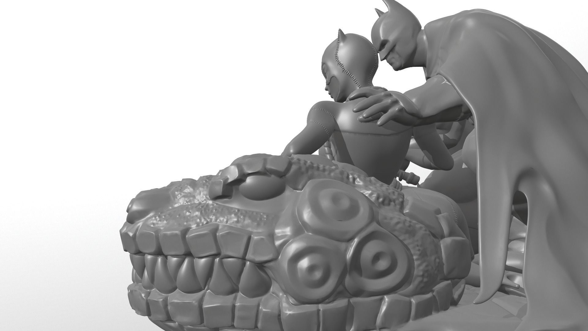 batman and catwoman sculpt model 3D print model_7