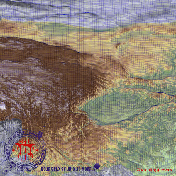 China elevation map 3D model_7