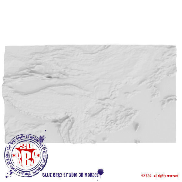 China elevation map 3D model_9