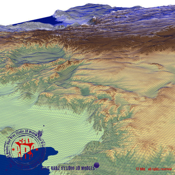 China elevation map 3D model_11