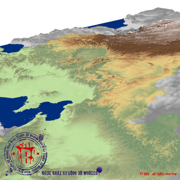 China elevation map 3D model_6