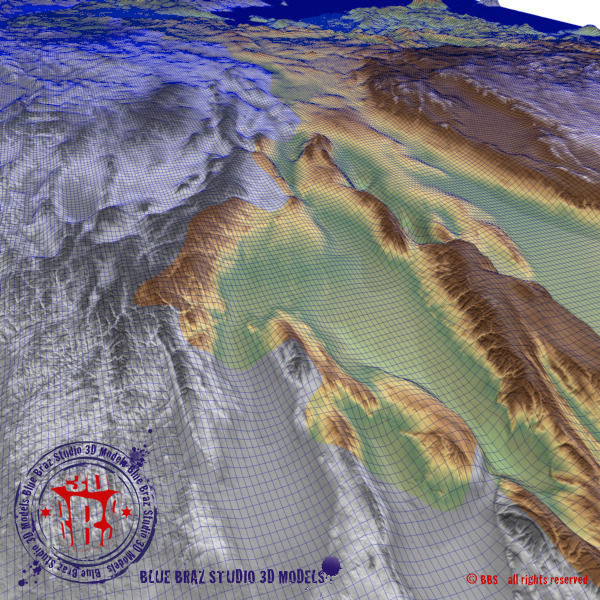 China elevation map 3D model_4