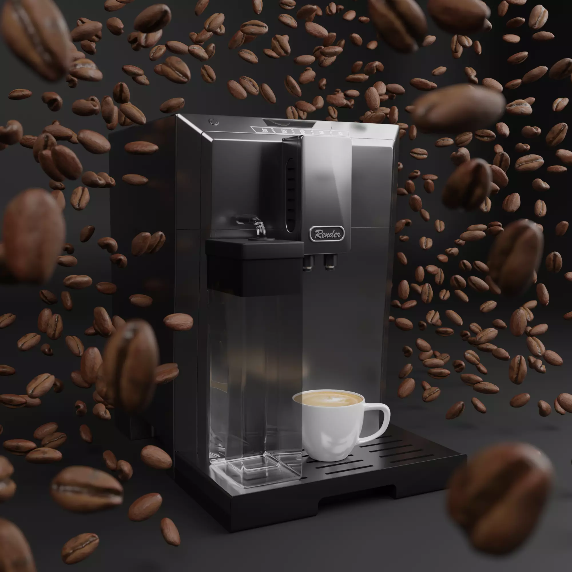 coffee machine coffee beans 3D model