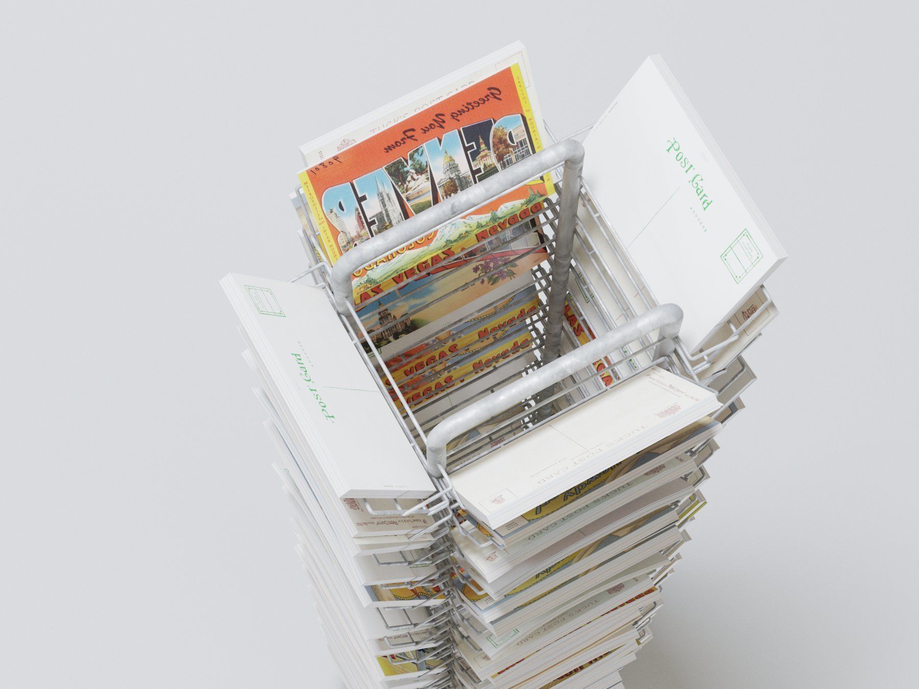 postcard rack 3D model_4