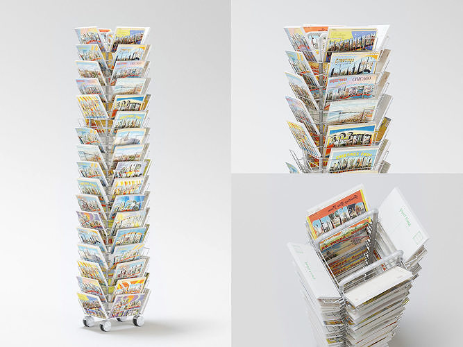 postcard rack 3D model