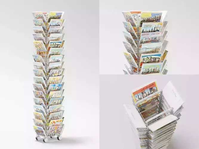 postcard rack 3D model