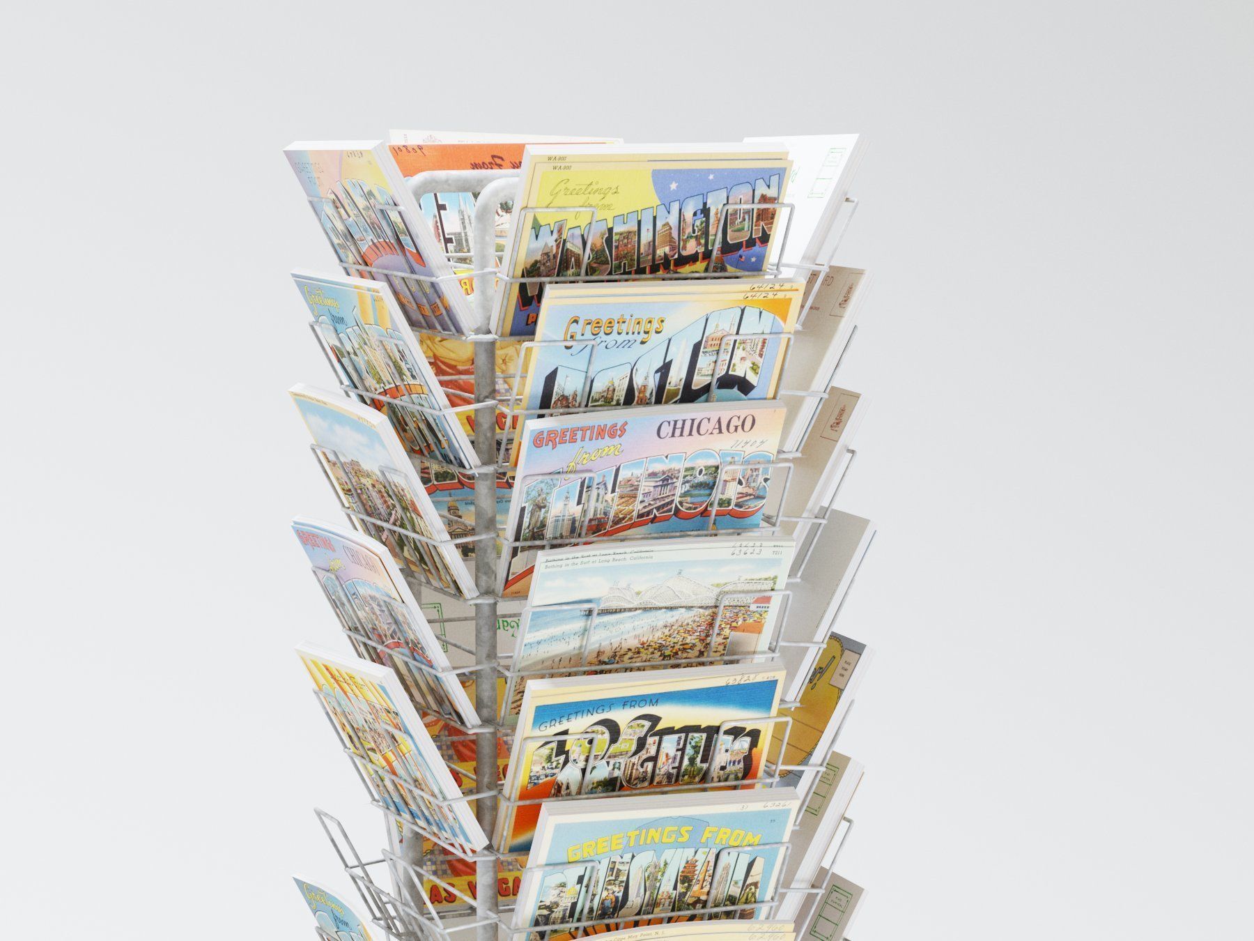 postcard rack 3D model_6