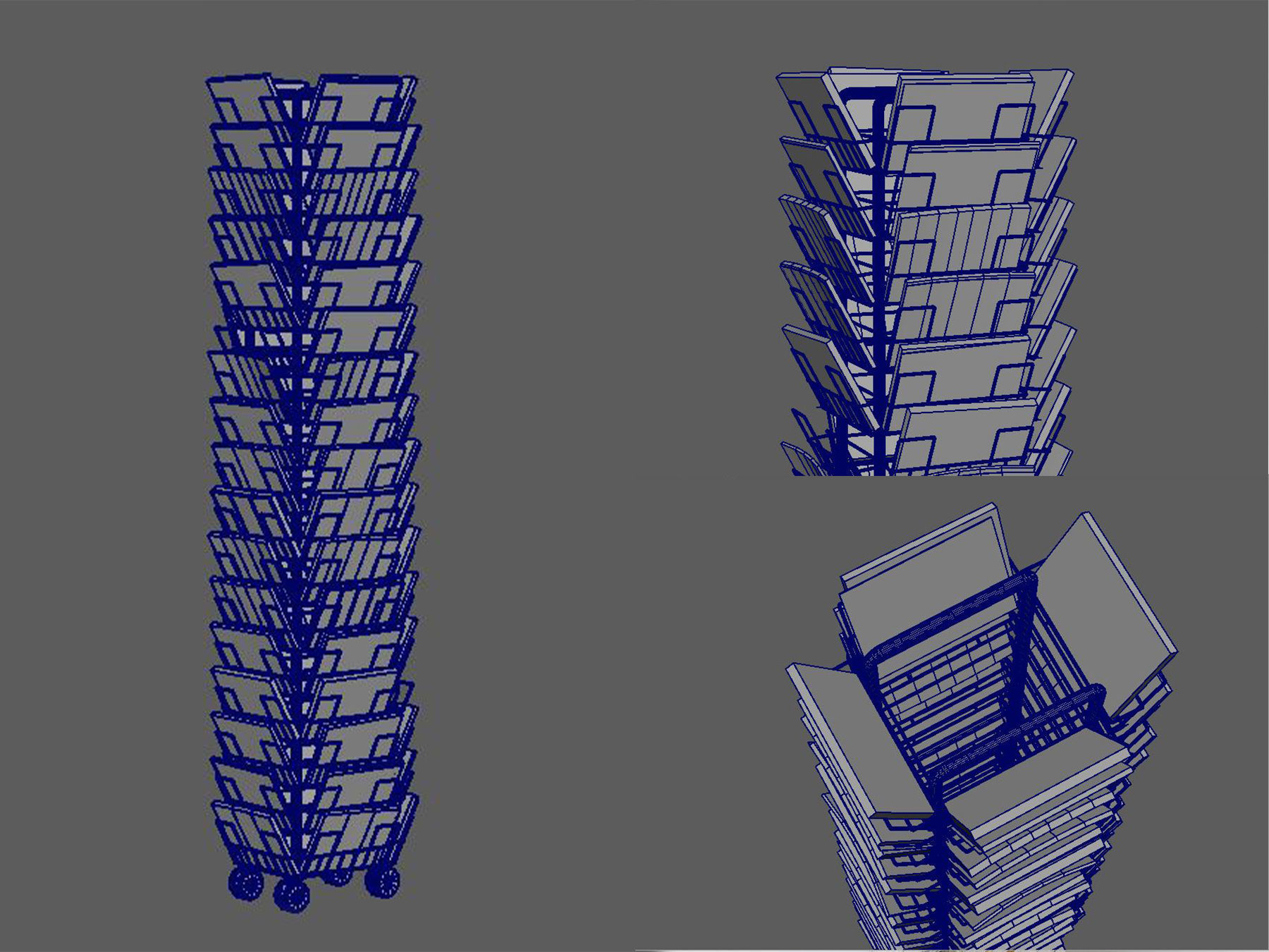 postcard rack 3D model_1