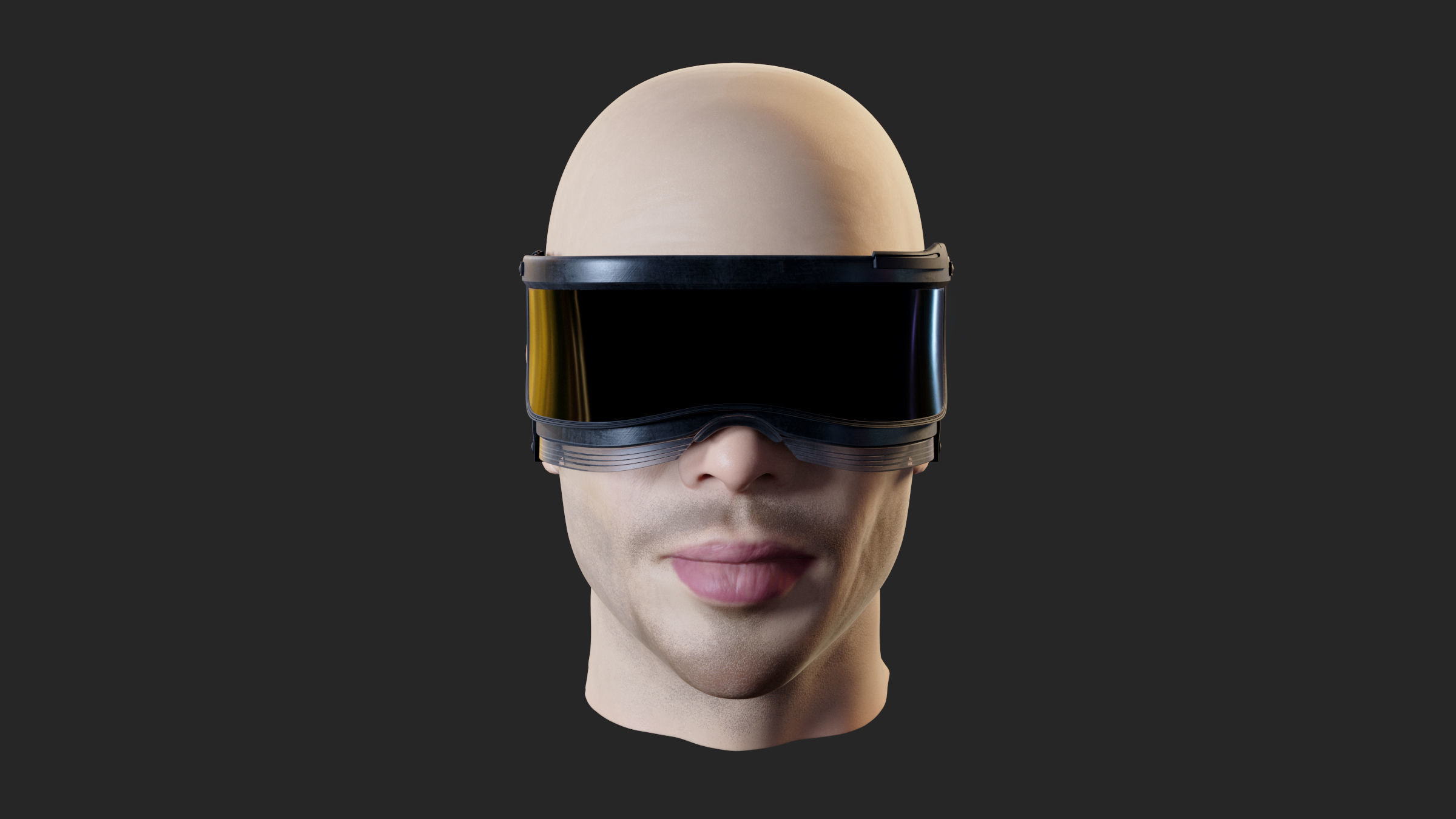 Futuristic scifi cyberpunk goggles - head not included 3D model_3