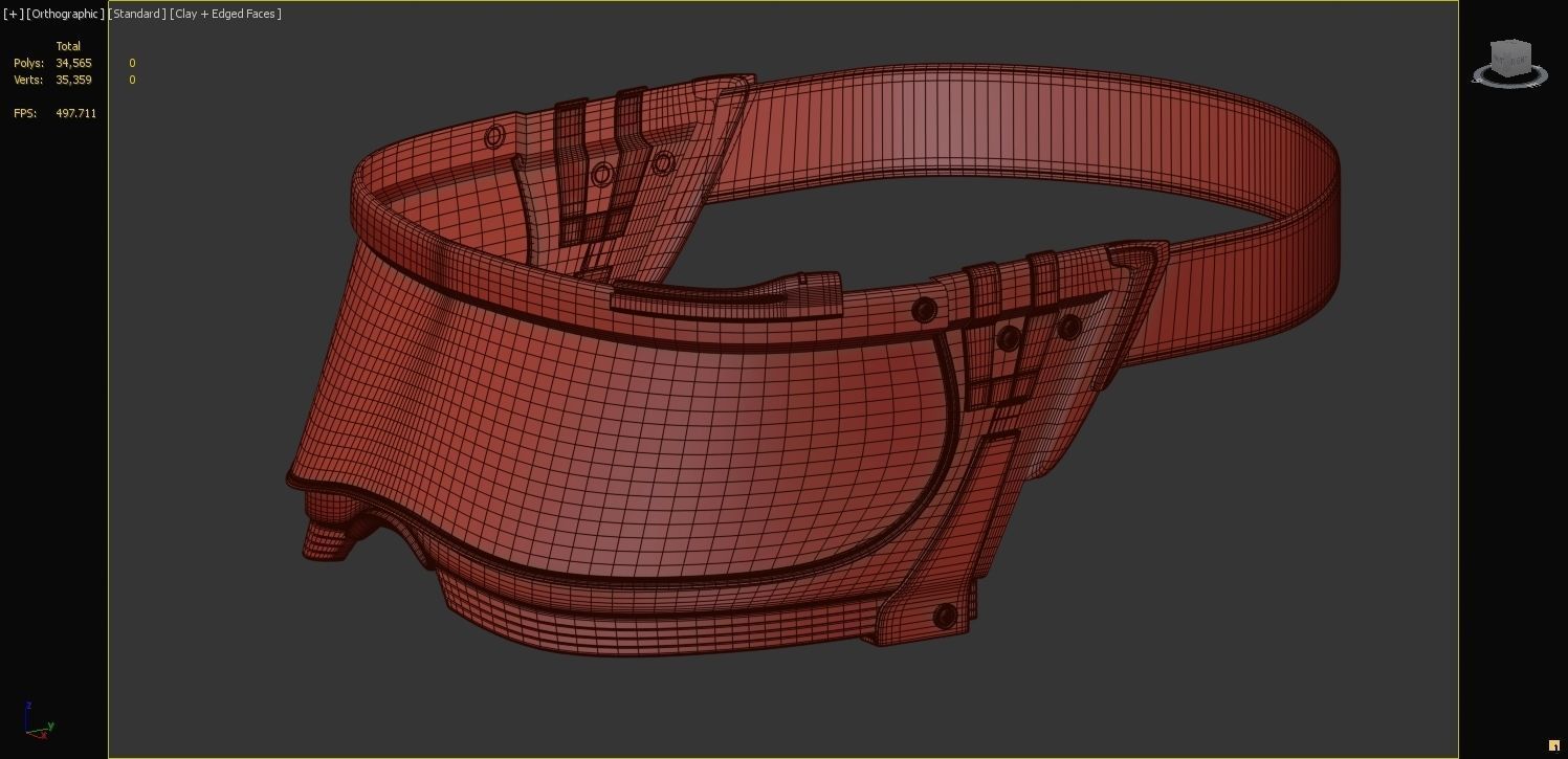 Futuristic scifi cyberpunk goggles - head not included 3D model_7