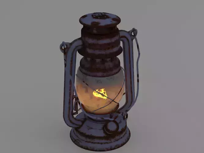 Vintage oil lamp blue