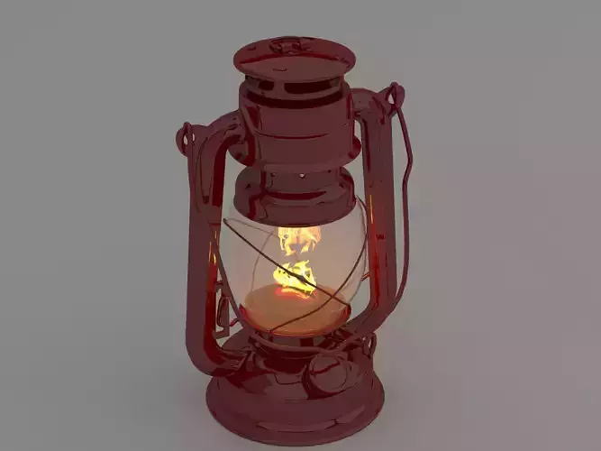 Vintage oil lamp red