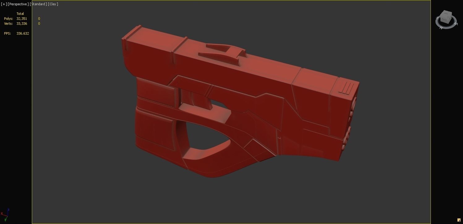 Futuristic scifi cyberpunk gun - pistol 3D model_8