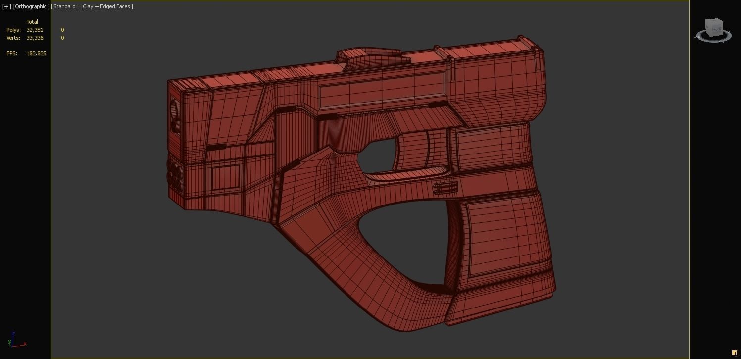Futuristic scifi cyberpunk gun - pistol 3D model_6
