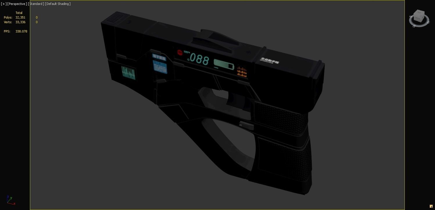 Futuristic scifi cyberpunk gun - pistol 3D model_11