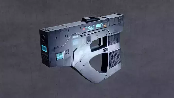 Futuristic scifi cyberpunk gun - pistol 3D model