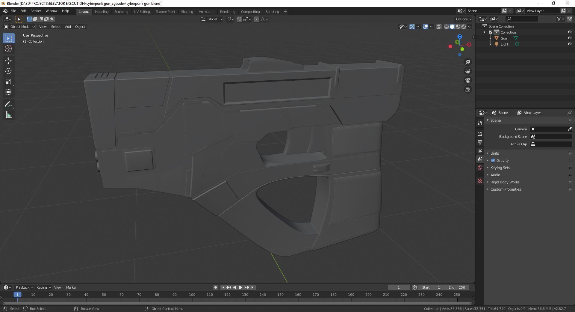 Futuristic scifi cyberpunk gun - pistol 3D model_12