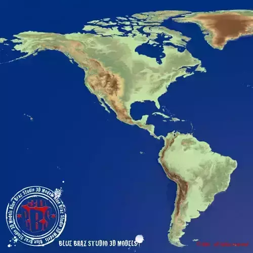 America elevation map North South Central elevation map