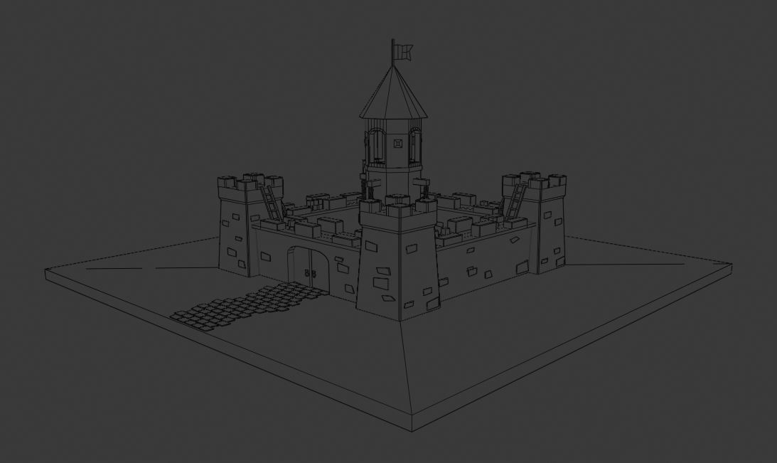 Medieval Castle Low-poly 3D model_9