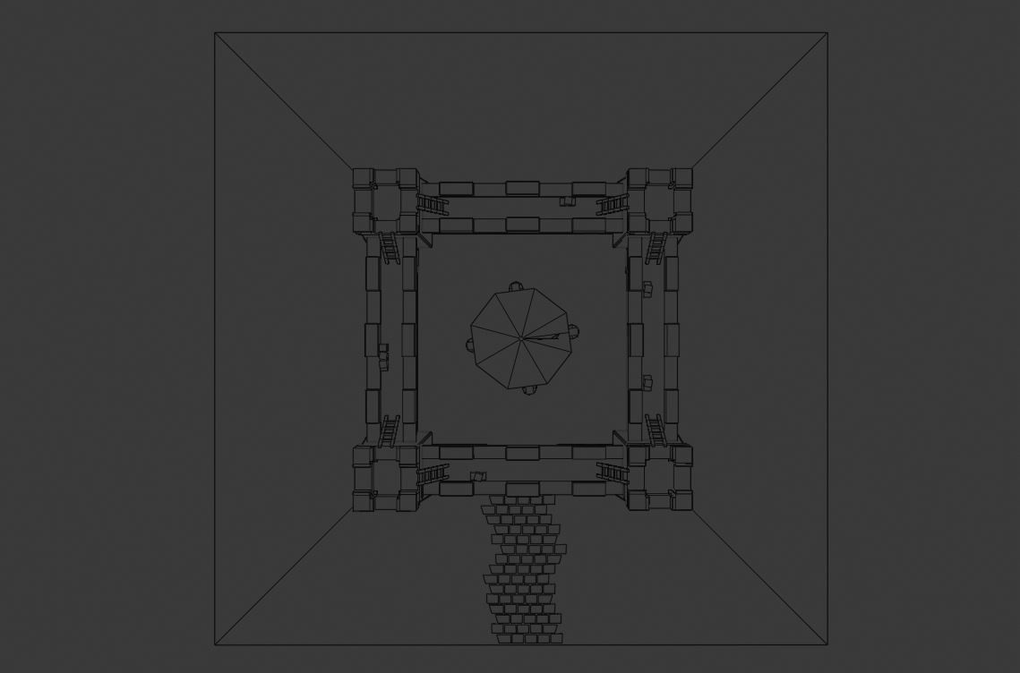 Medieval Castle Low-poly 3D model_8