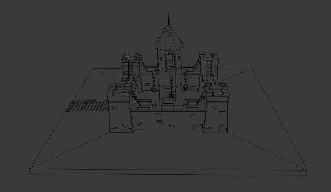 Medieval Castle Low-poly 3D model_6