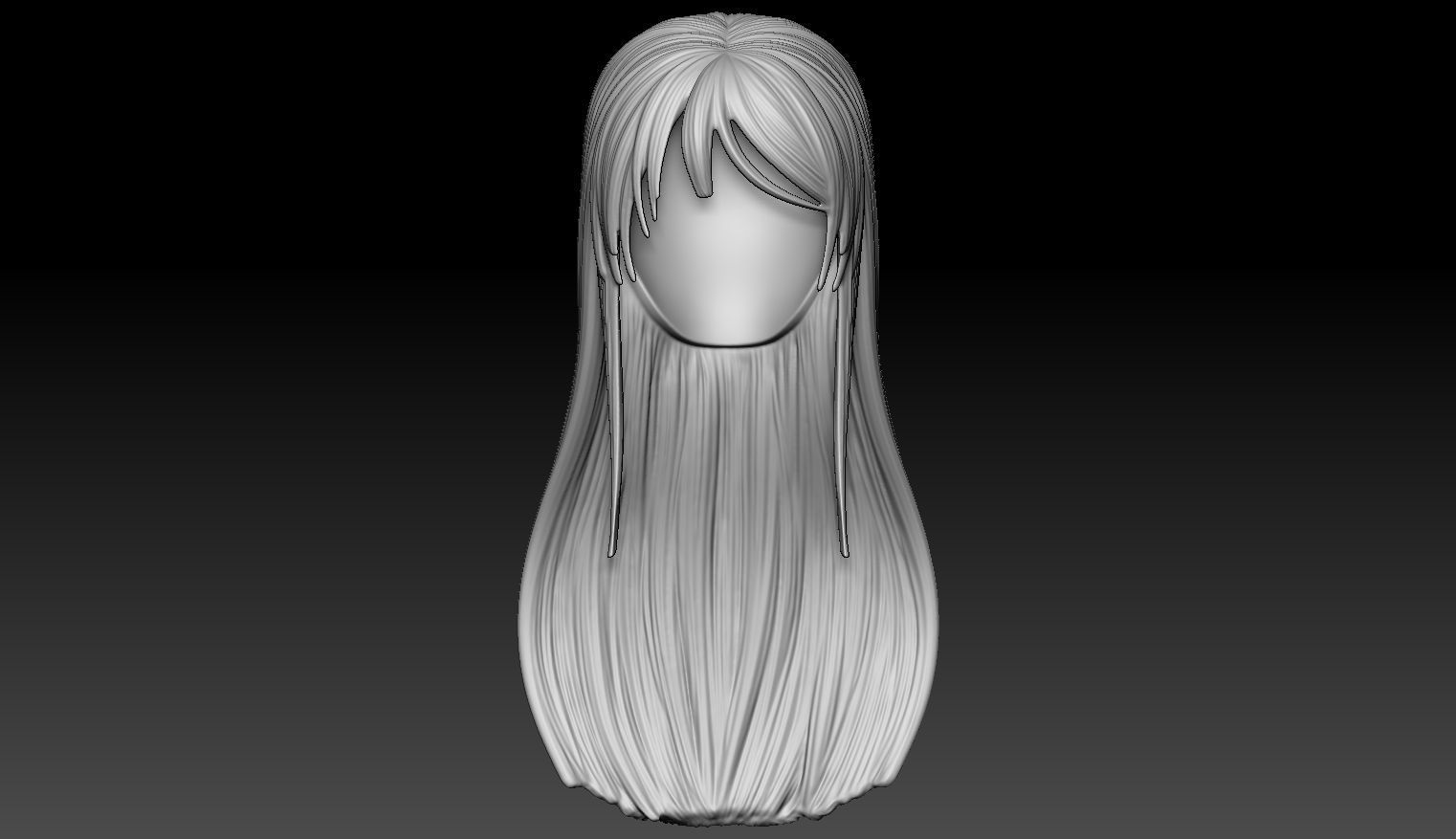 Female Hair Model A02 3D model_1