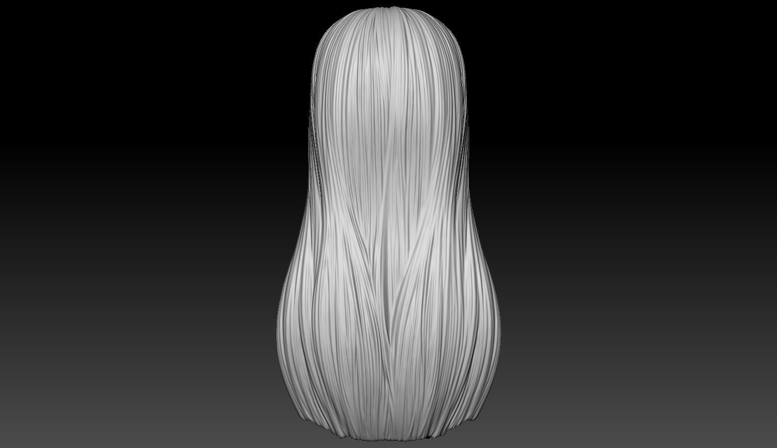 Female Hair Model A02 3D model_5