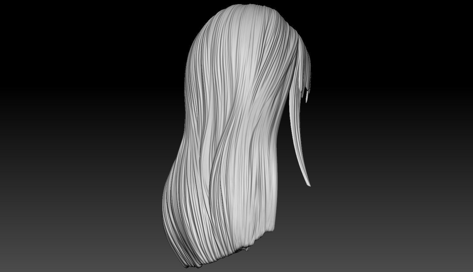 Female Hair Model A02 3D model_6