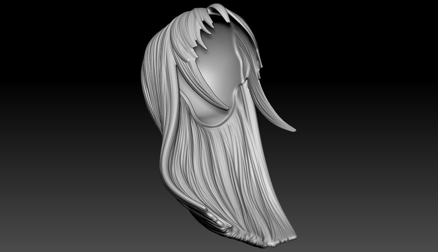 Female Hair Model A02 3D model_8