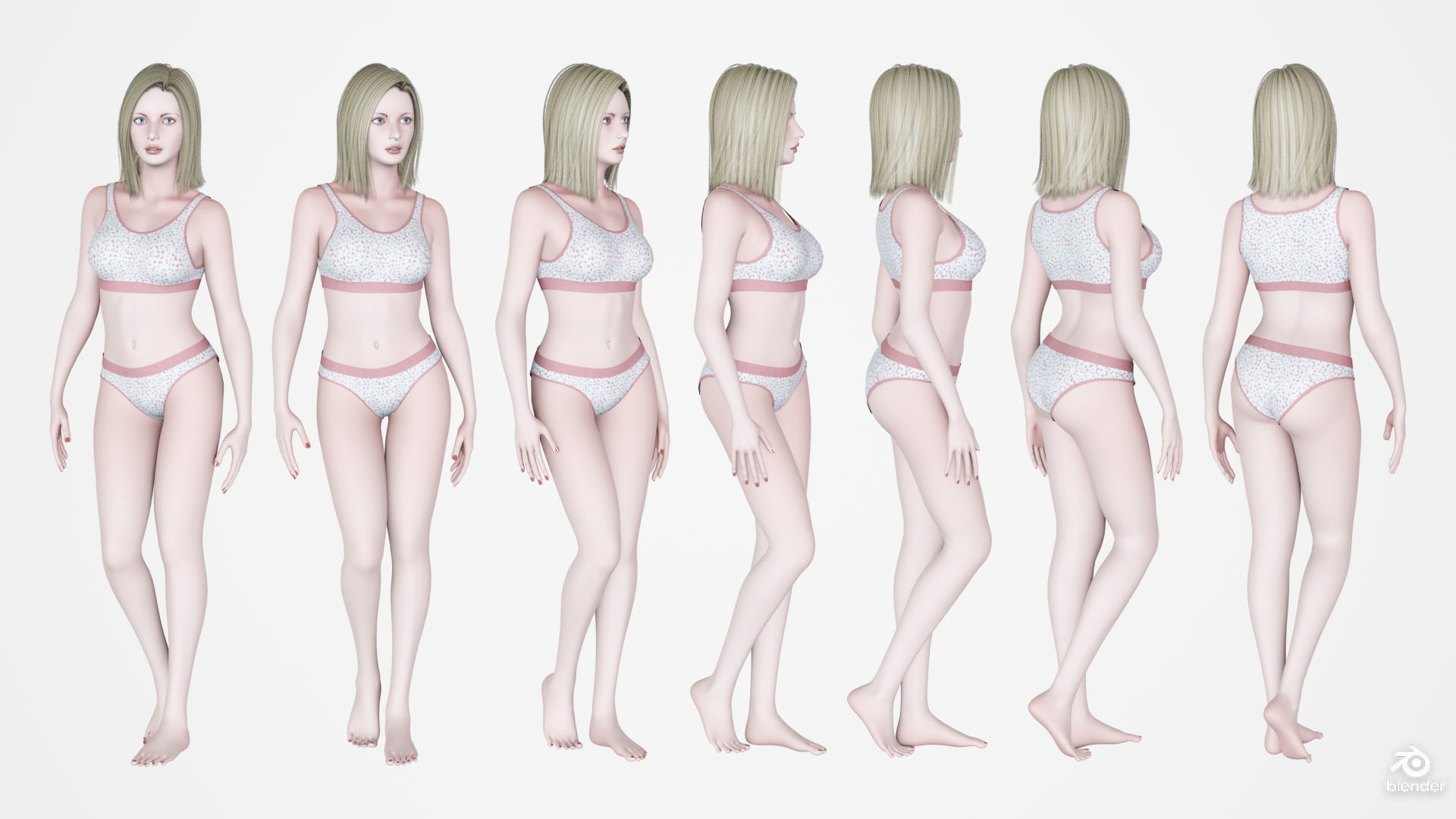 Female Character Base Mesh Plus VER001 Low-poly 3D model_6