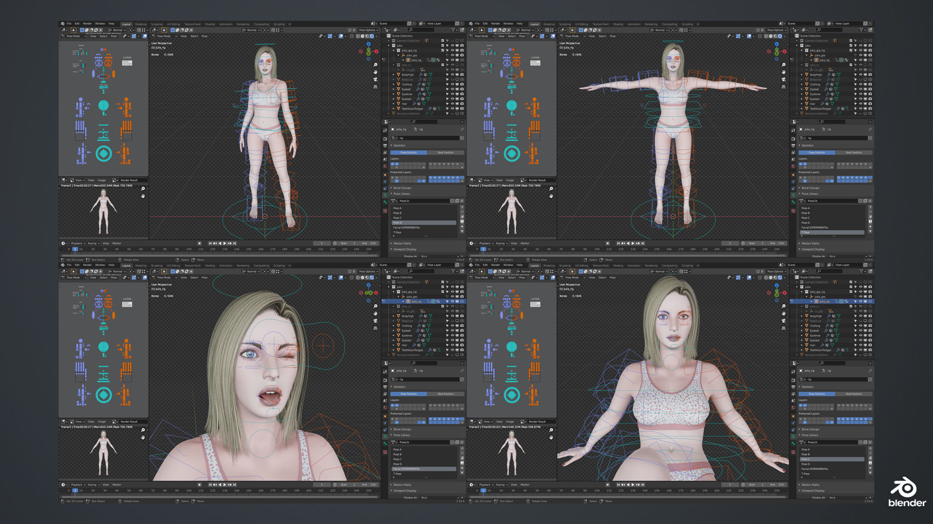 Female Character Base Mesh Plus VER001 Low-poly 3D model_9