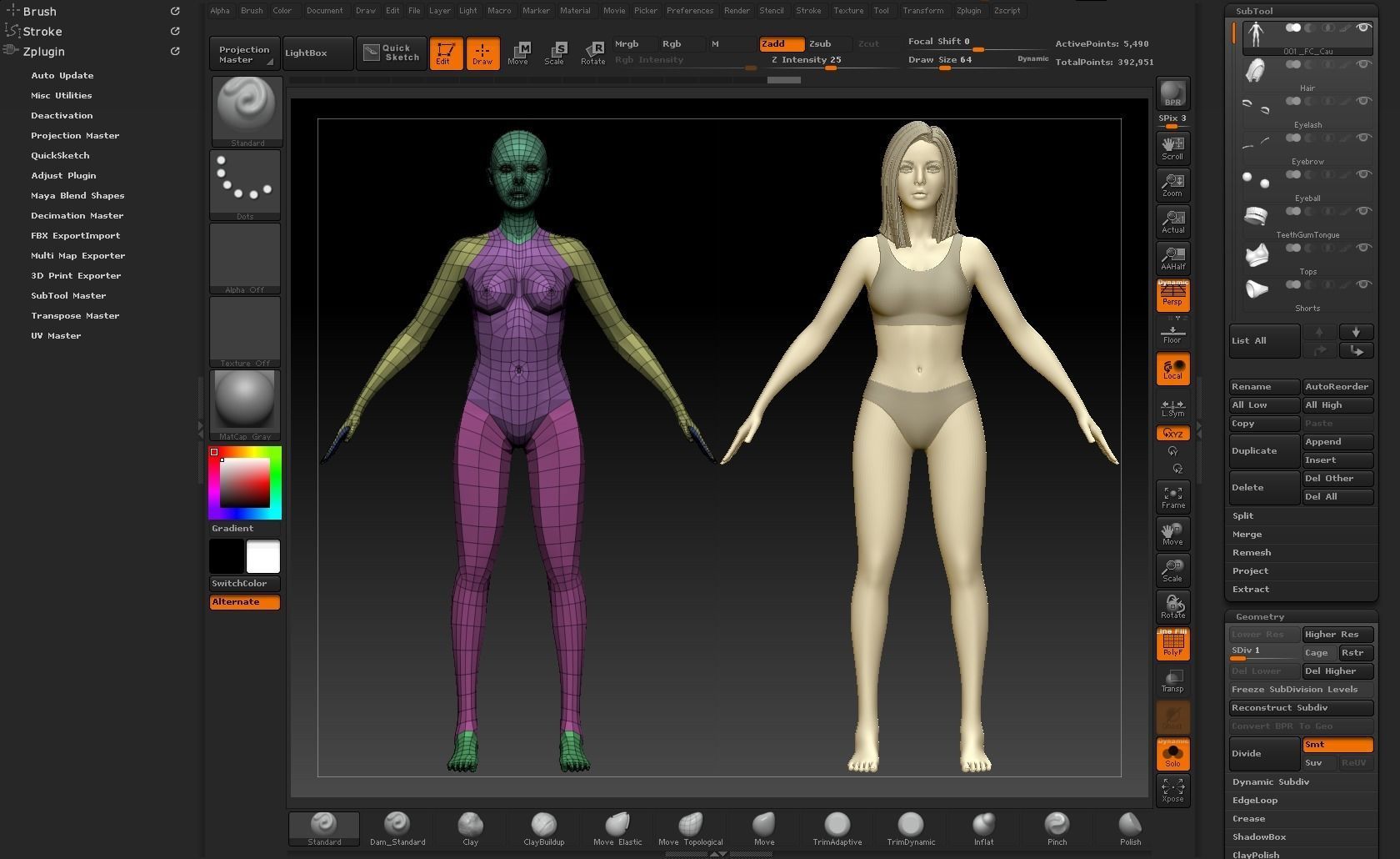 Female Character Base Mesh Plus VER001 Low-poly 3D model_13