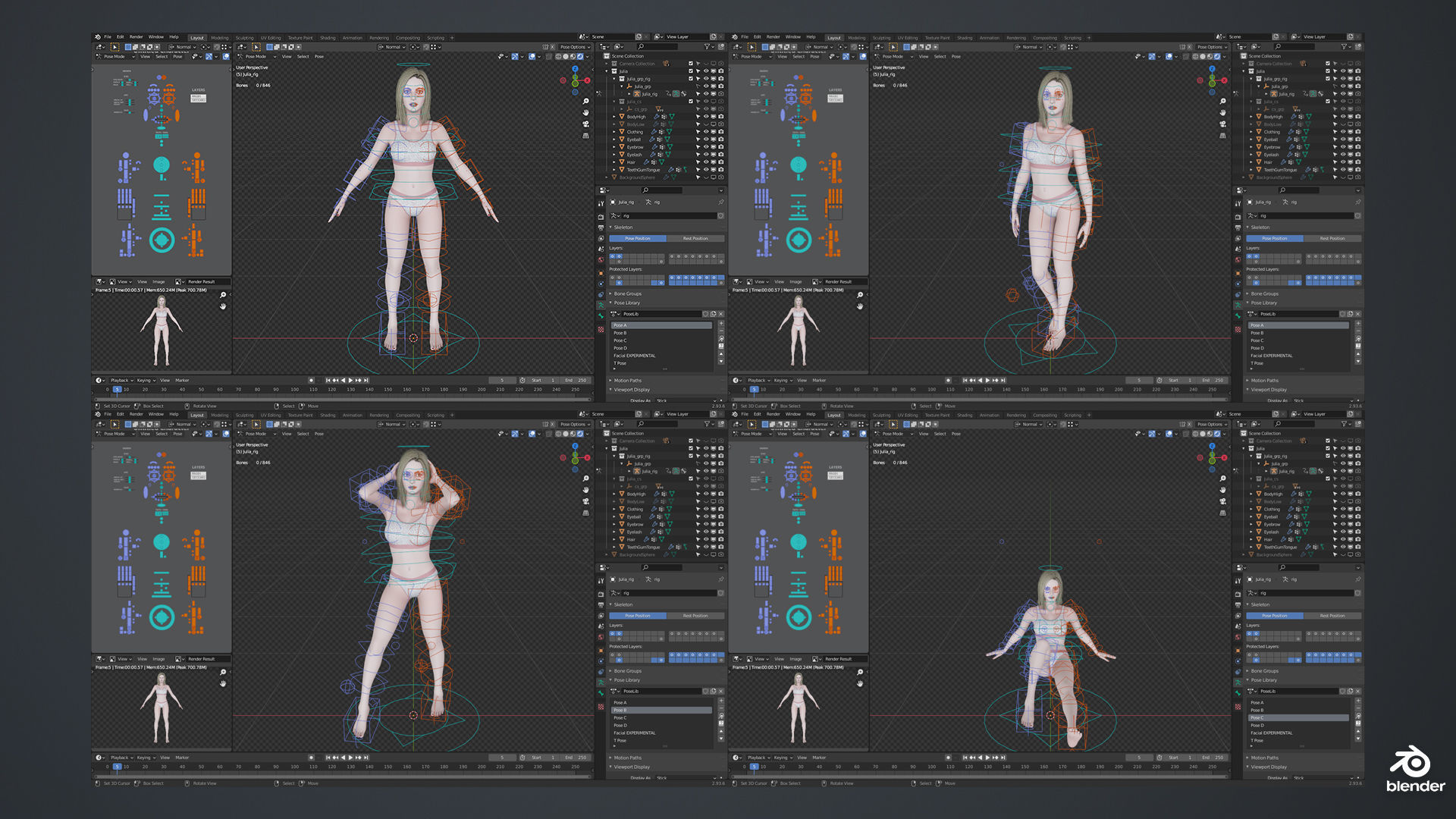 Female Character Base Mesh Plus VER001 Low-poly 3D model_8