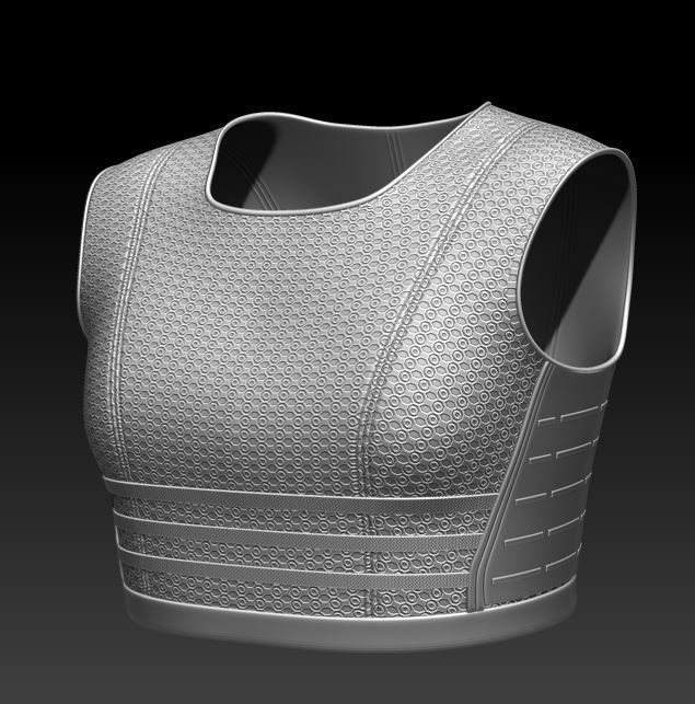 Cara Dune Body Hard Armor - Vest - dummy knife STL bundle kit 3D print model_1