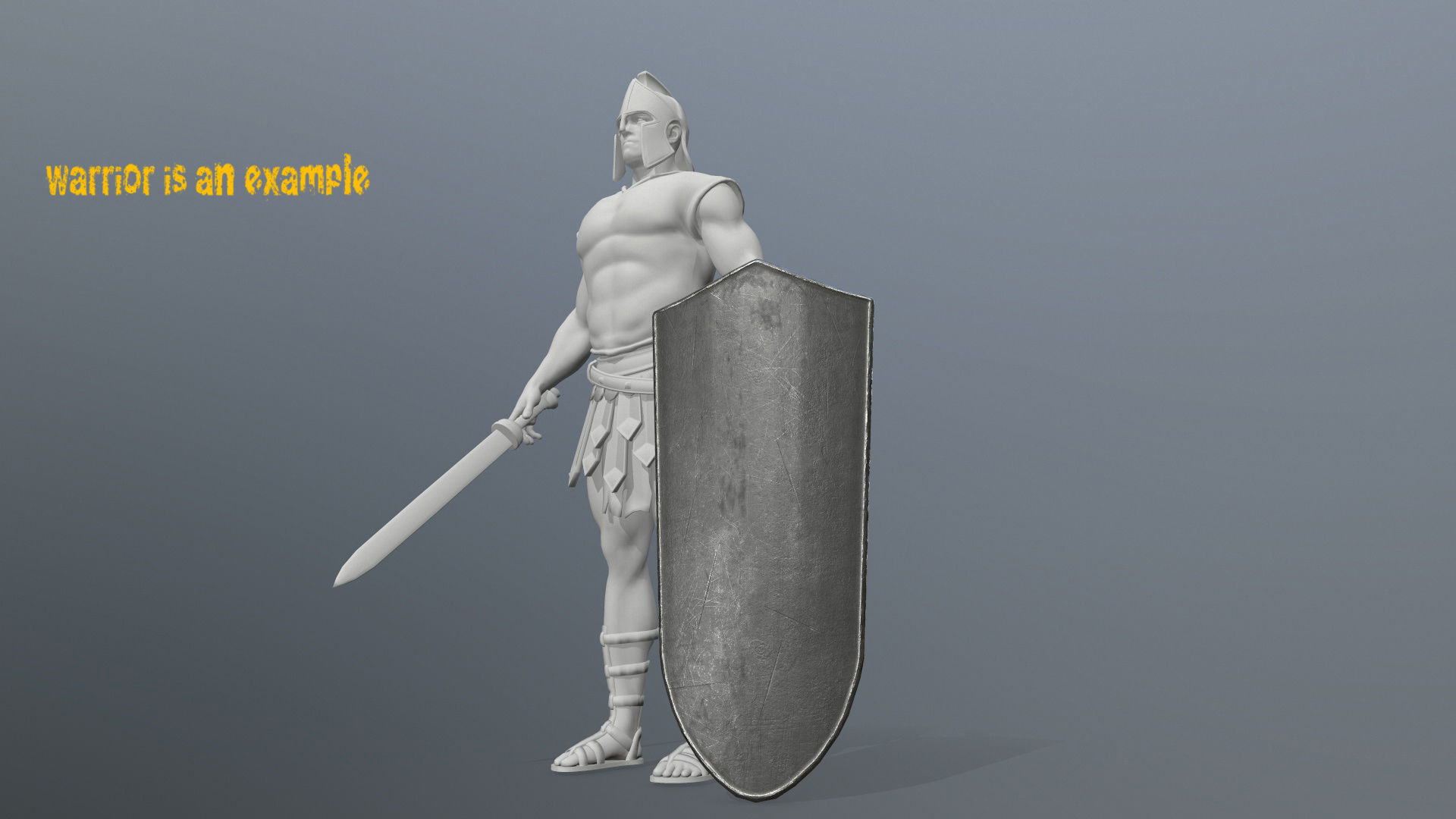 shield set 3 man holding and sword Low-poly 3D model_14