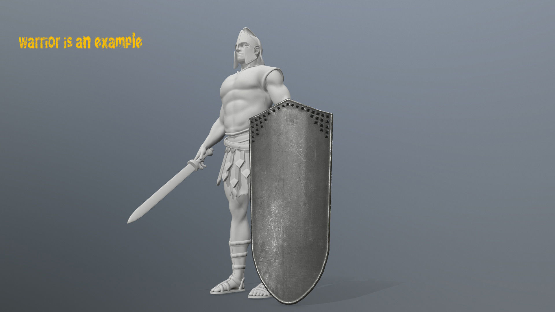 shield set 3 man holding and sword Low-poly 3D model_13