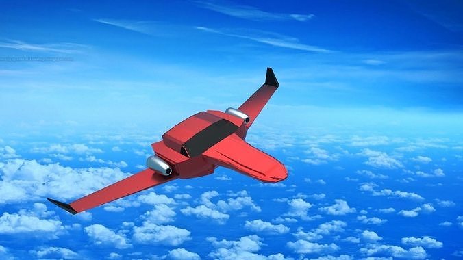 Low-Poly Spaceship fighter jet Low-poly 3D model